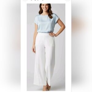JM Studio by John Meyer White Lined Wide Leg Slacks Plus Size 18 Dress Pants NWT